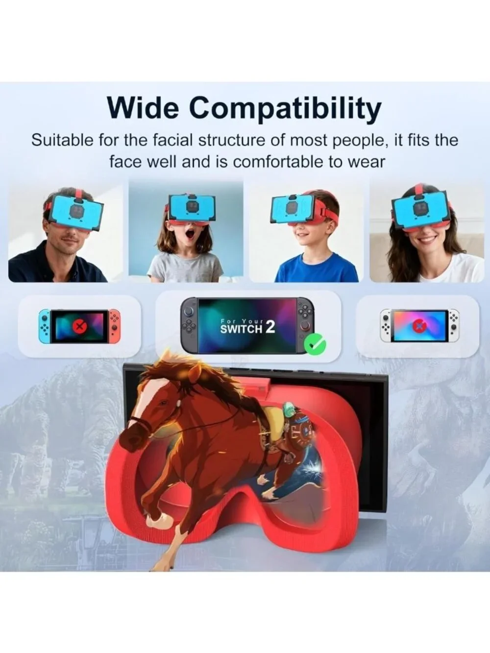 VR Headset for Nintendo Switch 2 (2025) W/ Adjustable HD Lenses & Comfort Straps